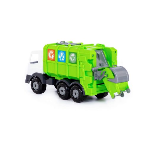 POLESIE műanyag szelektívgyűjtő kukásautó ZÖLD