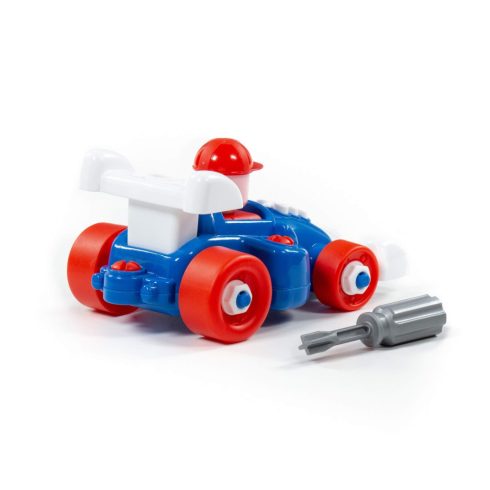 POLESIE műanyag szerelhető FORMA-1 AUTÓ csavarhúzóval KÉK