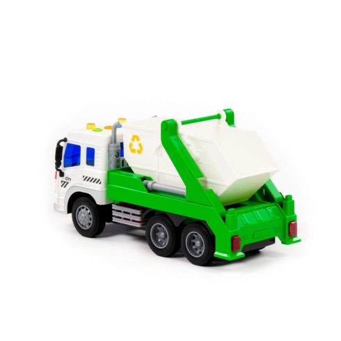 POLESIE műanyag konténeres autó FEHÉR/ZÖLD